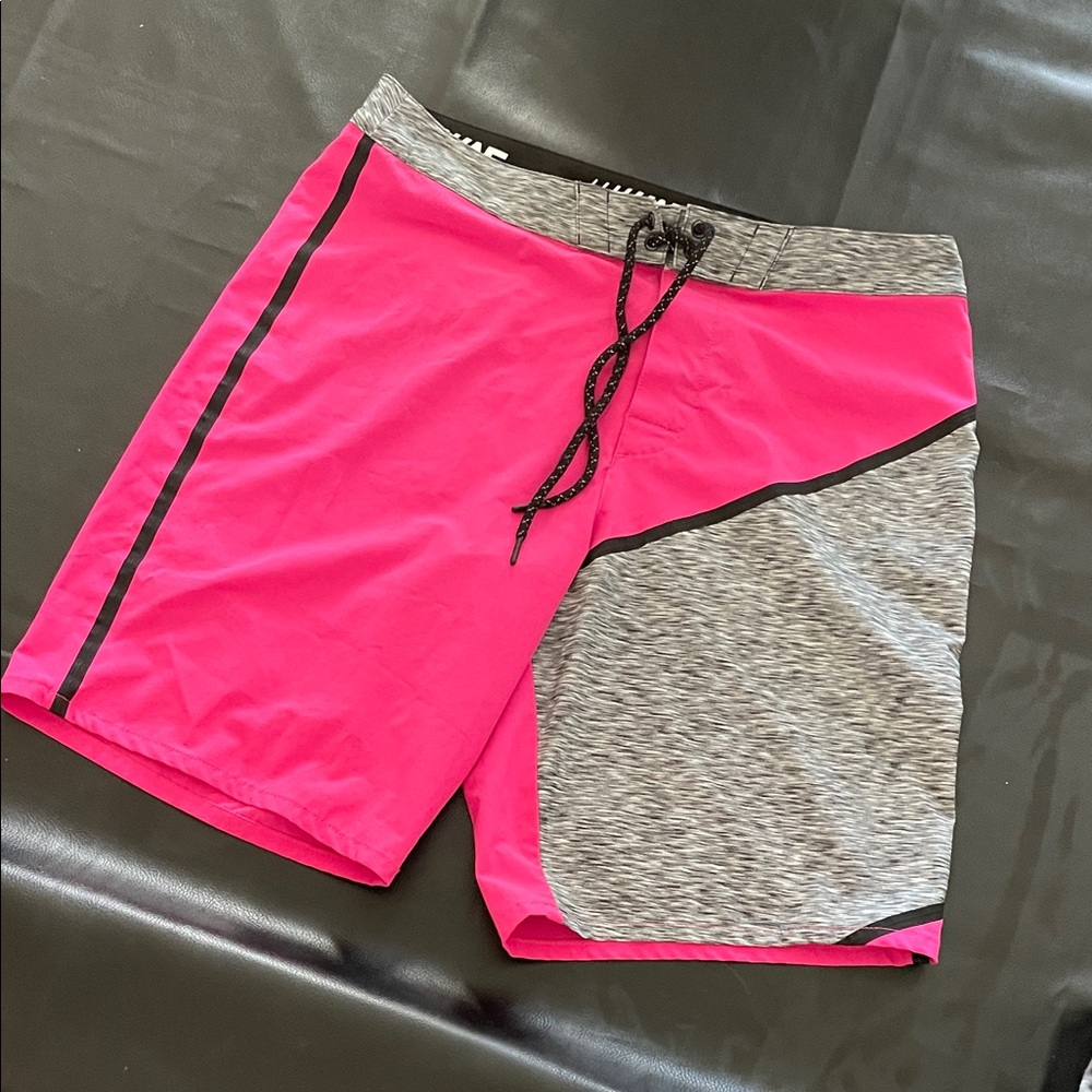 American Eagle Black and Pink medium Mend BoardShorts